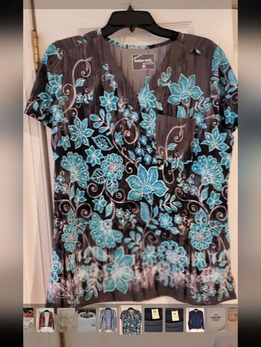 2pk koi Purple Leopard-Print Scrub Top And Turquoise Print Scrub Top - Picture 3 of 4